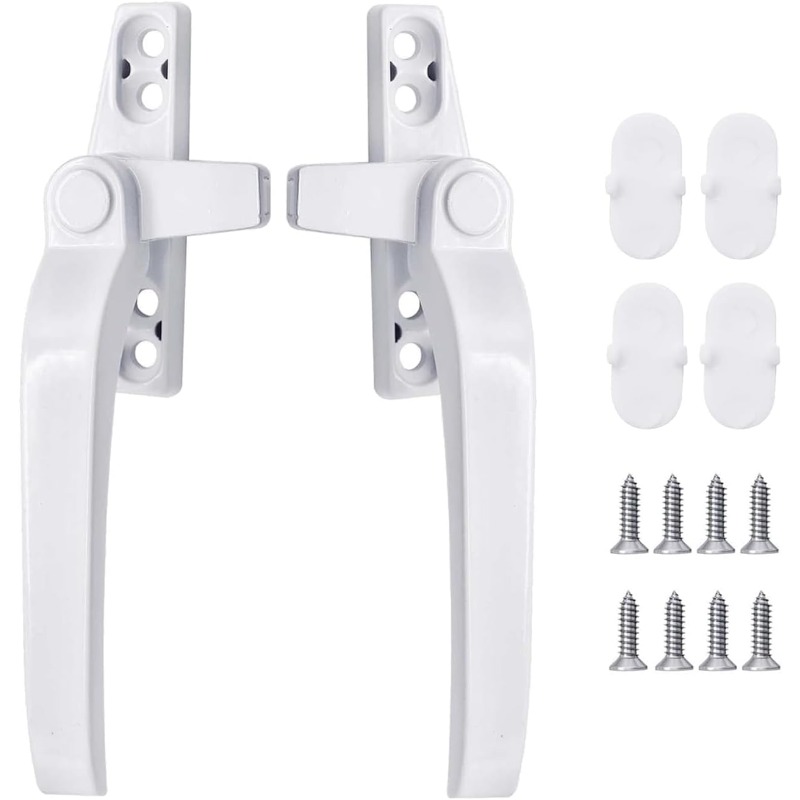 Glass Door Hinge - Glasfenster-Verriegelungsgriff, 2 Stück, Zinklegierung, Push-Open-Tür- und